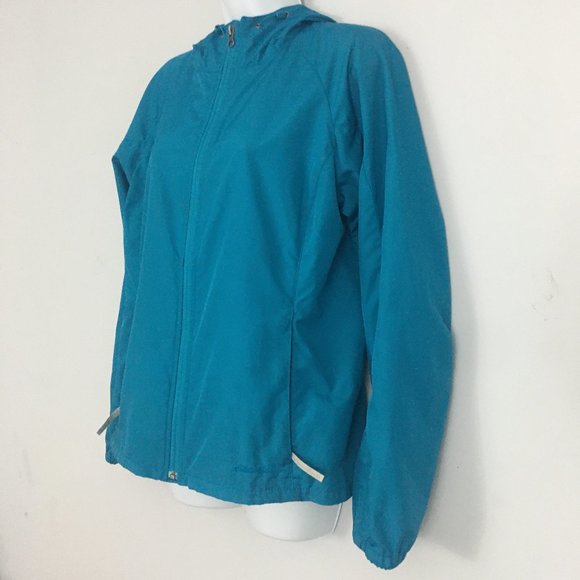 Eddie Bauer Womens S Teal Packable 100% Polyester Full Zip Lightweight Hoodie - Picture 2 of 10